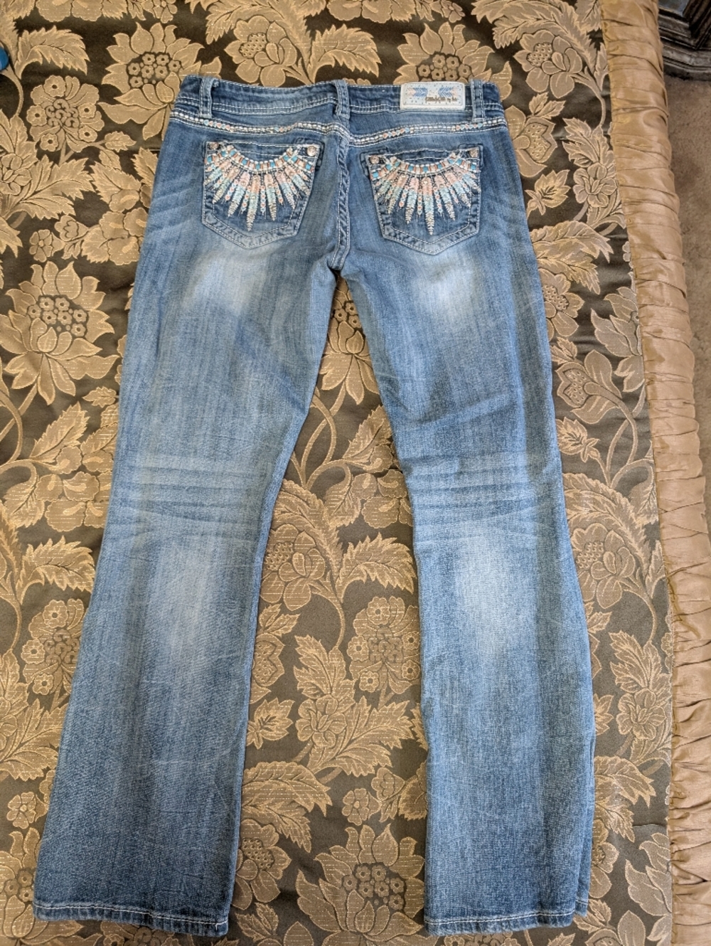 Grace in LA Women's Size 30 Light Blue Distressed Jeans